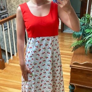 Vintage strawberry maxi dress